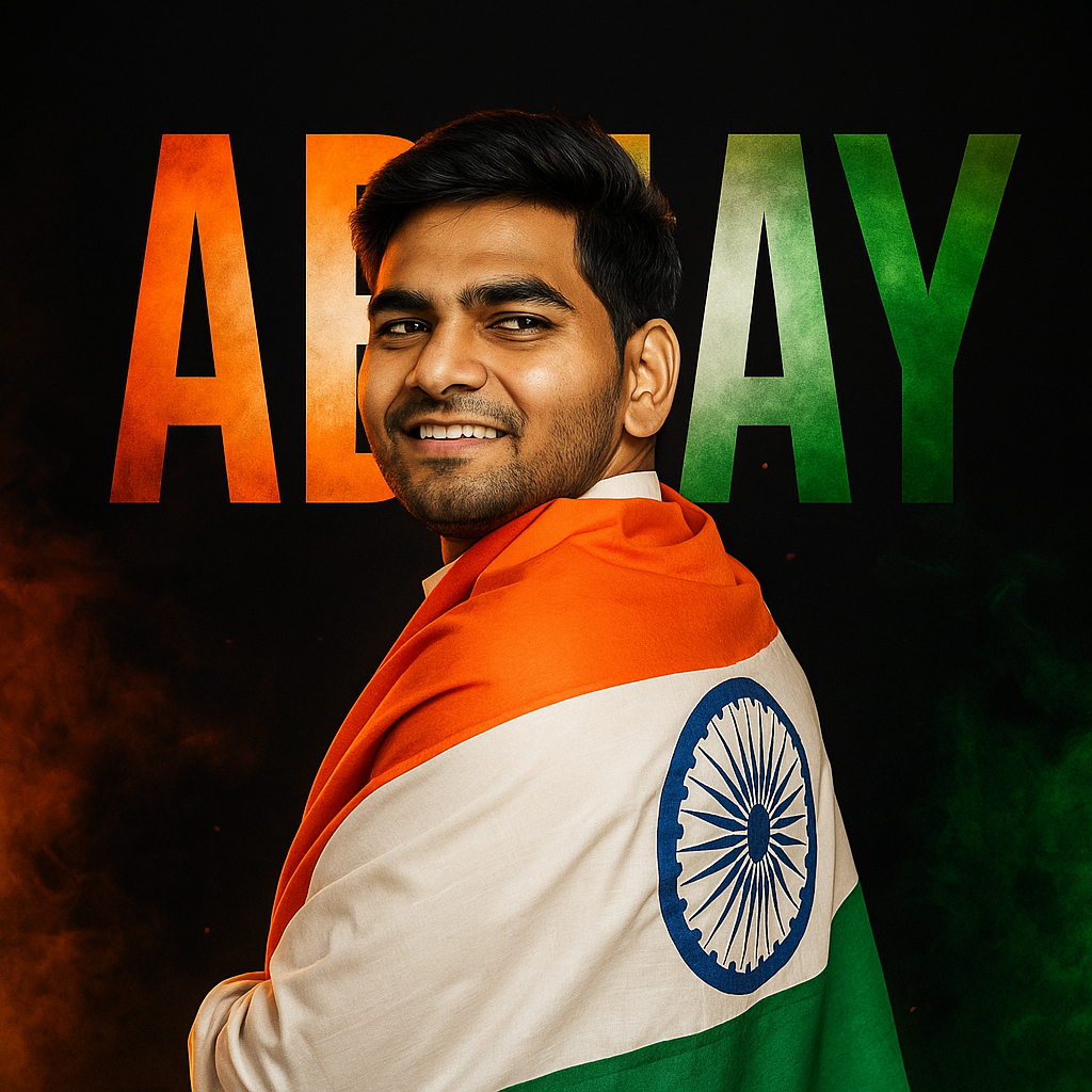 Portrait of Abhay in Tricolor