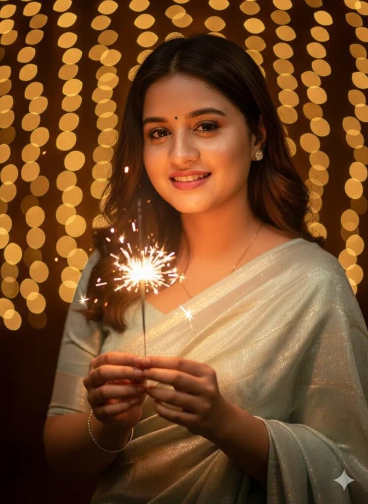 AI-generated Diwali greeting cards girls