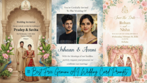 Read more about the article 10 Free Gemini AI Wedding Card Photo Editing Prompts for Stunning, Professional-Quality Designs – Gemini AI Wedding Card Prompts IN 2026