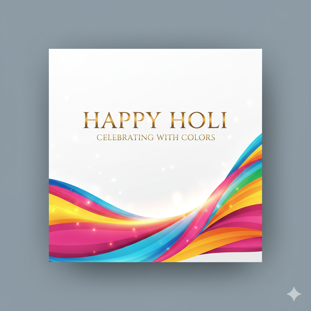 Happy Holi wishes greeting card for Social Media