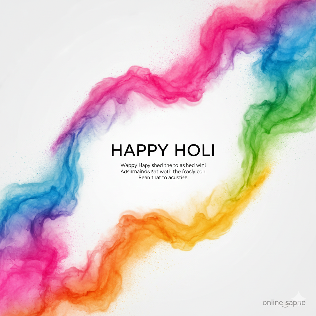 Happy Holi wishes greeting card for Social Media