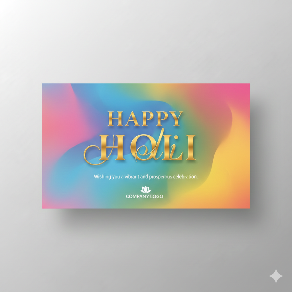 Happy Holi wishes greeting card for Social Media