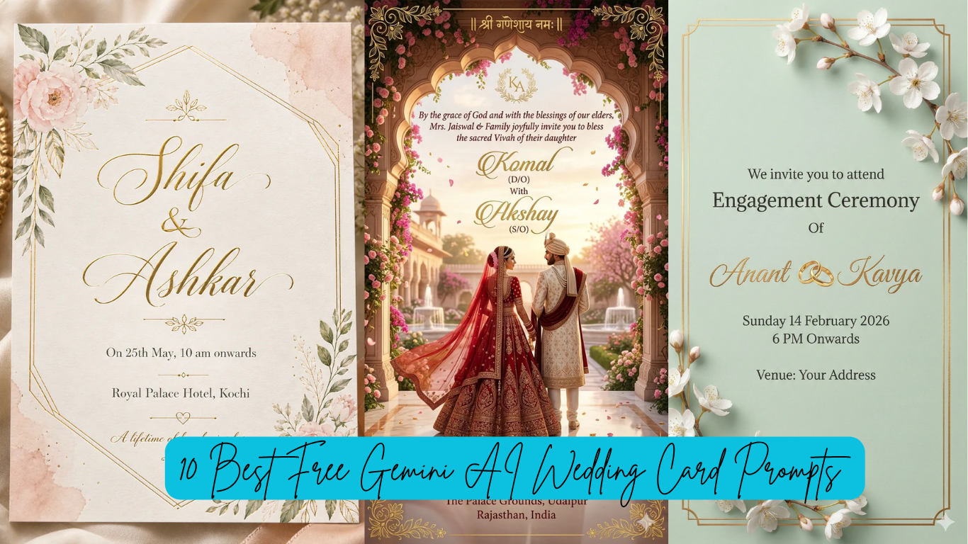 You are currently viewing 10 Best Free Gemini AI Wedding Card Prompts (Copy & Paste)