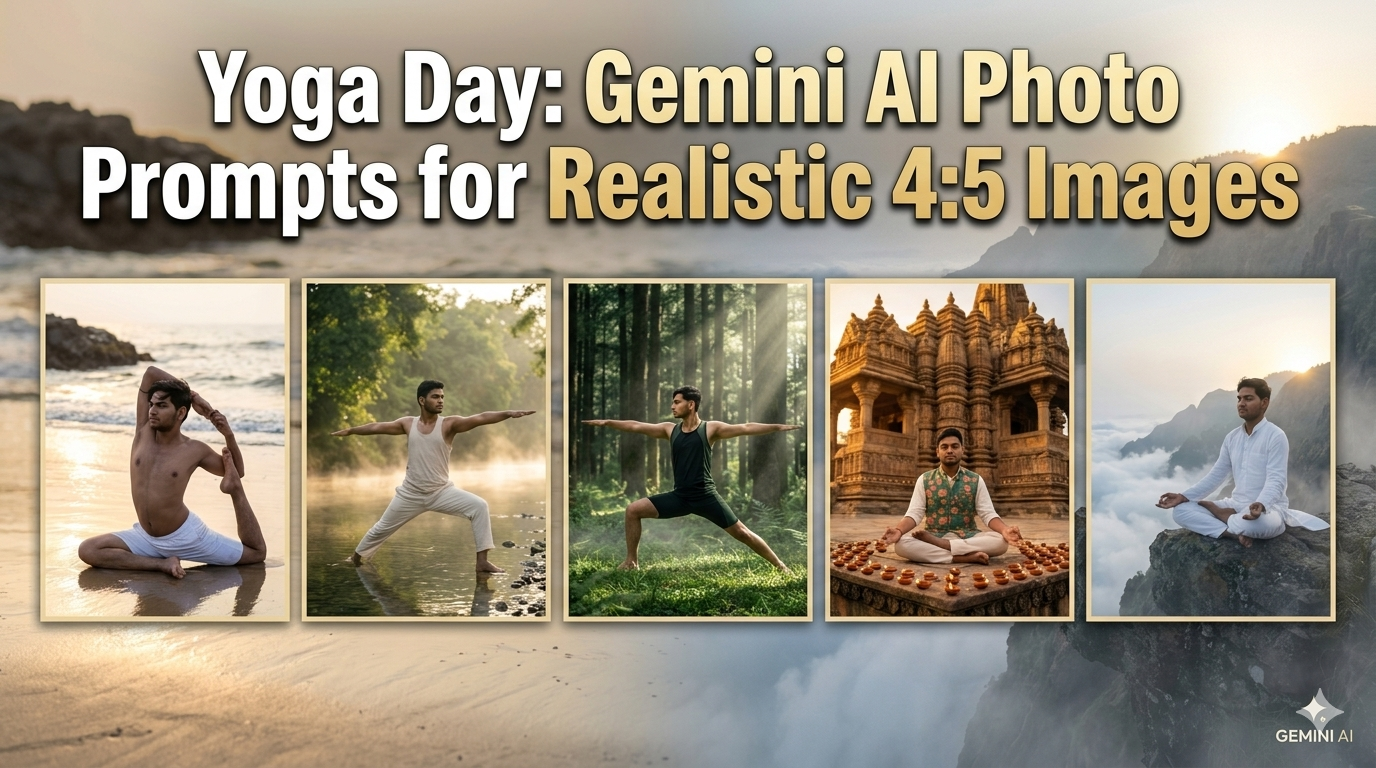 Read more about the article Yoga Day Gemini AI Photo Prompts for Realistic 4:5 Images