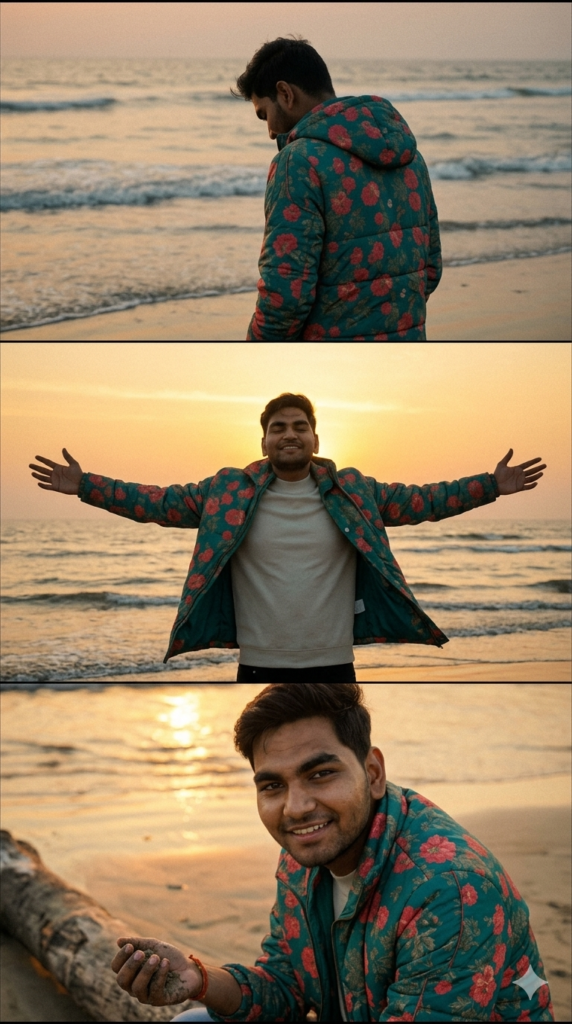 Nature aesthetic boy portrait created with Gemini AI photo prompt HD quality