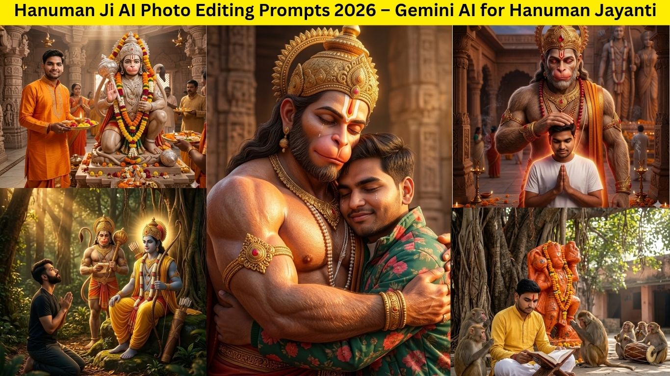 Read more about the article Hanuman Ji AI Photo Editing Prompts 2026 – Gemini AI for Hanuman Jayanti