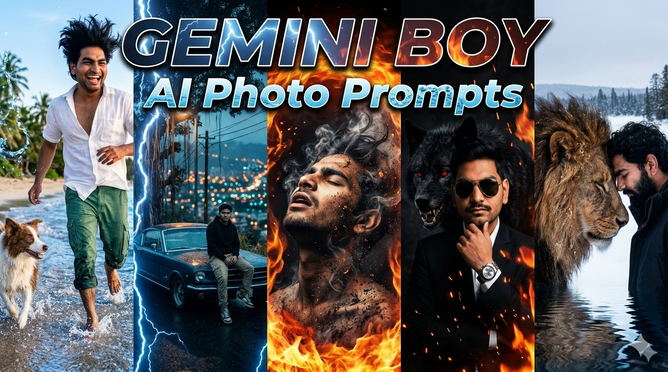Read more about the article Gemini Boy AI Photo Prompts (Realistic & Cinematic 2026)