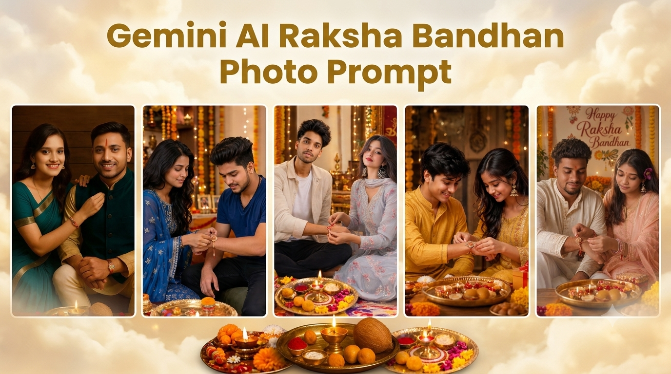 You are currently viewing Raksha Bandhan Gemini AI Photo Prompts: Create Realistic Rakhi Celebration Photos